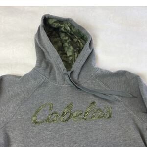 Cabelas Grey Camo Hoodie Mens Medium